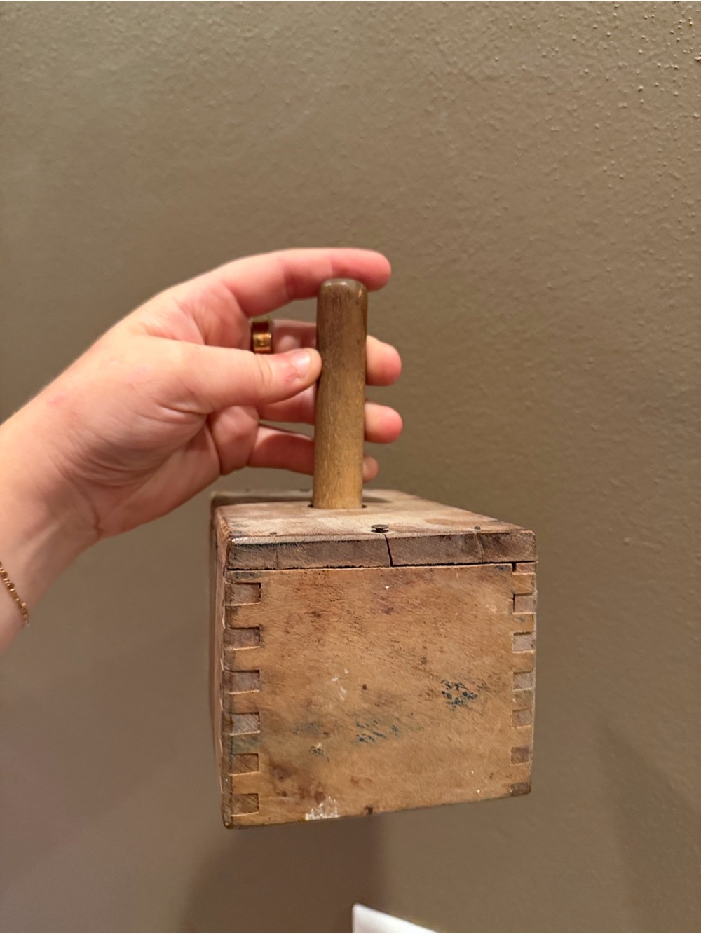 Primitive Wooden Rectangular Butter Mold - Picture 4 of 6